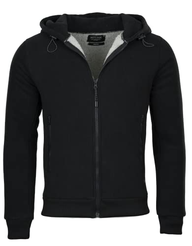 Indicode Herren Strickjacke Barton Kapuzenjacke gefüttert mit Kapuze, Black, Gr.M von Indicode