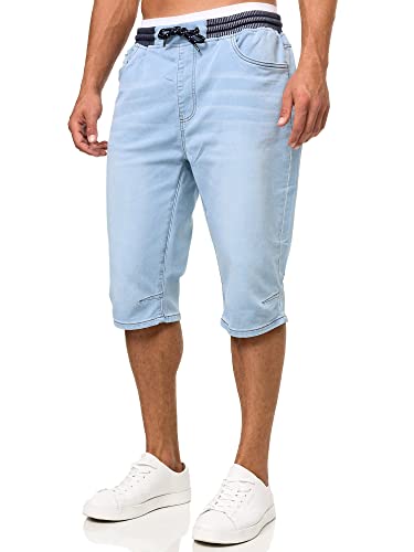 Indicode Herren Vasile Jeans Shorts mit 5 Taschen | Herrenshorts Used Look für Männer Dim Blue L von Indicode