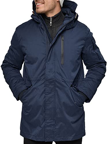 Indicode Herren Villalobos Regenparka mit Kapuze | Funktionsjacke Windbreaker Segeljacke Navy XL von Indicode