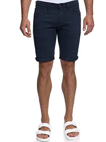 Indicode Herren Villeurbanne Jeans Shorts mit 5 Taschen | Herrenshorts Used Look Shorts Navy XXL von Indicode