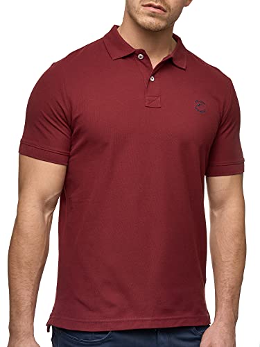 Indicode Herren Wadim Poloshirt aus Baumwolle | Herrenpoloshirt Polokragen Baumwollshirt Bordeaux S von Indicode