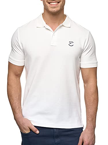 Indicode Herren Wadim Poloshirt aus Baumwolle | Herrenpoloshirt Polokragen Baumwollshirt Offwhite S von Indicode