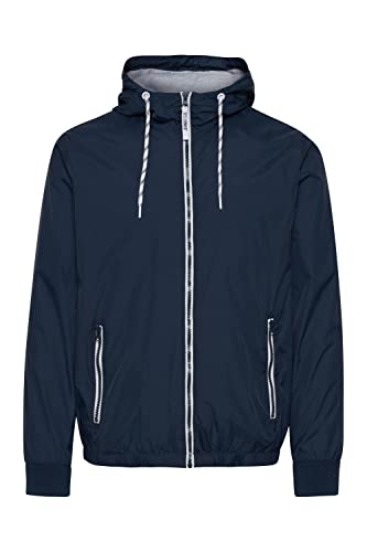 Indicode IDRikko Herren Übergangsjacke Herrenjacke Jacke hochabschließender Kragen mit Kapuze, Größe:2XL, Farbe:Navy (400) von Indicode