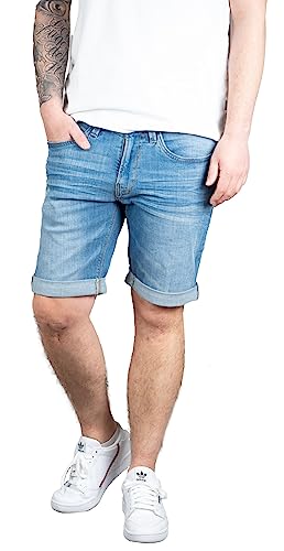 Indicode Joey Herren Shorts Jeansshorts Stretch Kurze Hose Jeans Short Denim (L, Blue Wash) von Indicode