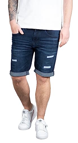 Indicode Joey Herren Shorts Jeansshorts Stretch Kurze Hose Jeans Short Denim (S, Blue Black Holes) von Indicode