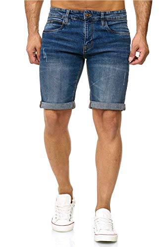 Indicode Kaden Denim Shorts, Farbe: Medium Indigo, Größe: L von Indicode