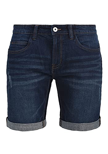 Indicode IDQuentin Herren Jeans Shorts Kurze Denim Hose im Destroyed-Optik mit Stretch, Größe:M, Farbe:Dark Blue (855) von Indicode