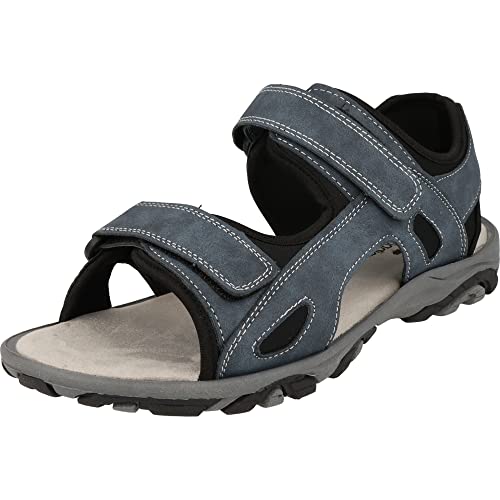 Indigo Canadian Herren Schuhe Trekking Sandalen 181-001 2-Fach Klettverschluss (Navy, numeric_45) von Indigo