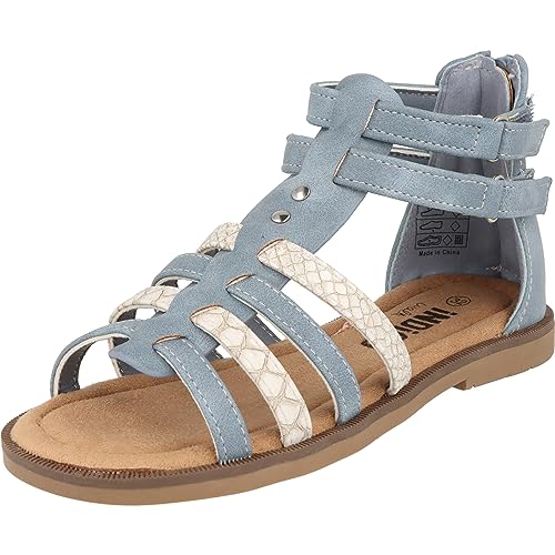 Indigo Kinder Schuhe 482-371 Mädchen Römersandalen Sommer Freizeit Blau Klett (eu_footwear_size_system, big_kid, women, numeric, medium, numeric_39) von Indigo