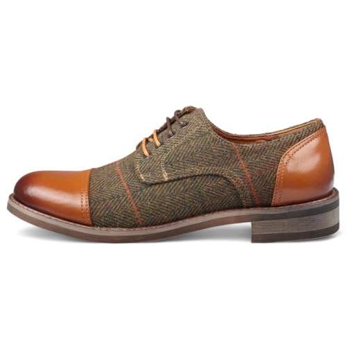 Infinity Leather Braune Tweed-Oxford-Schuhe aus braunem Leder für Herren – Theon Infinity Leather Braune Tweed-Oxford-Schuhe aus braunem Leder für Herren – Theon von Infinity Leather
