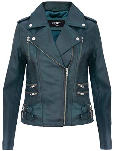 Infinity Leather Damen Retro Grün 100% Nappaleder Bikerjacke 2XL von Infinity Leather