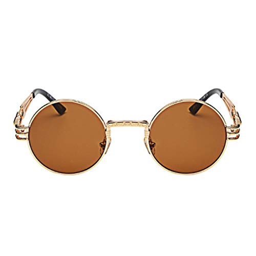 Inlefen Sonnenbrille Männer Frauen Runde Retro Vintage Kreis Stil Sonnenbrille Farbige Metallrahmen Brillen von Inlefen