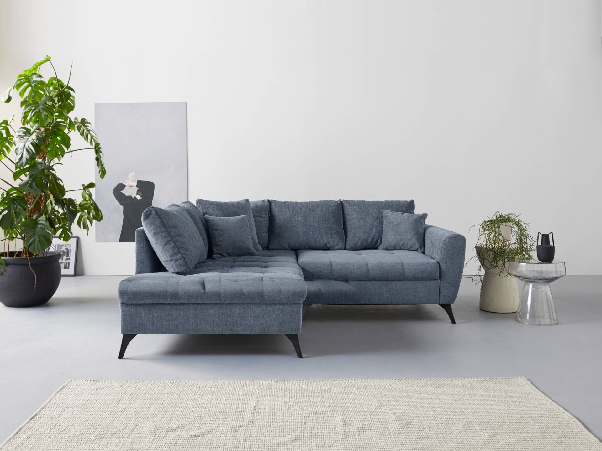 INOSIGN Ecksofa "Lörby L-Form", auch mit Aqua clean-Bezug, feine Steppung im Sitzbereich, lose Kissen von Inosign