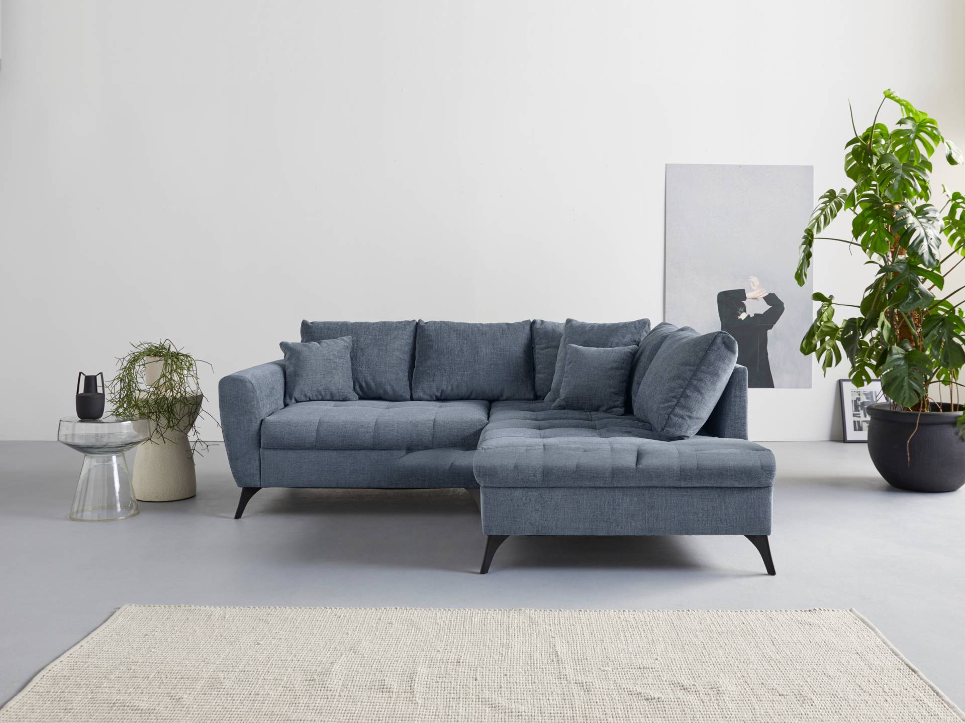 INOSIGN Ecksofa "Lörby L-Form", auch mit Aqua clean-Bezug, feine Steppung im Sitzbereich, lose Kissen von Inosign