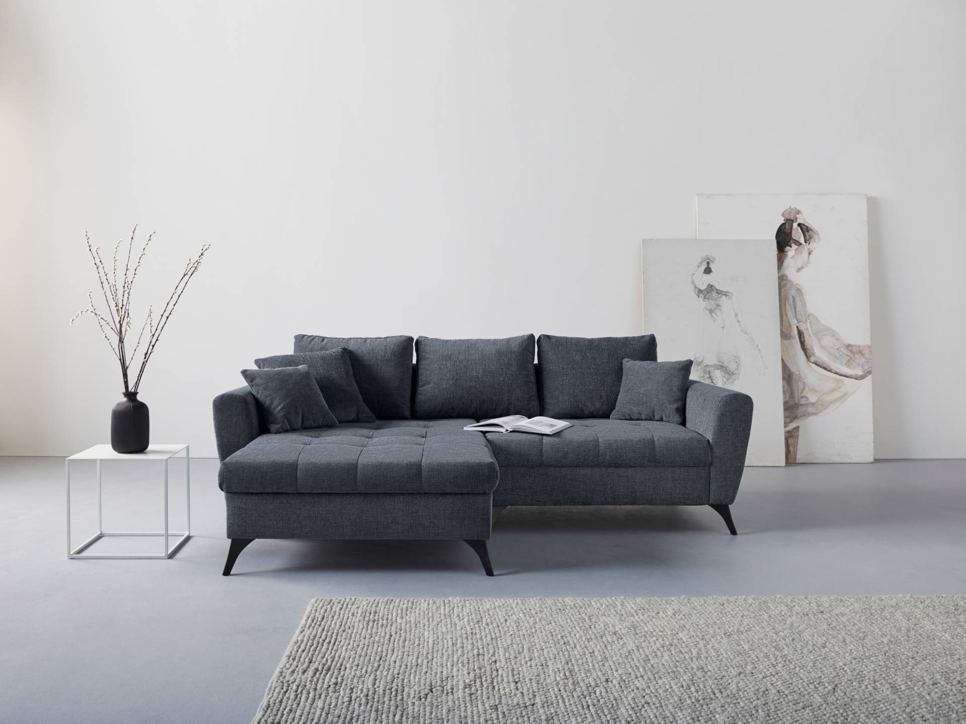 INOSIGN Ecksofa "Lörby L-Form", auch mit Aqua clean-Bezug, feine Steppung im Sitzbereich, lose Kissen von Inosign