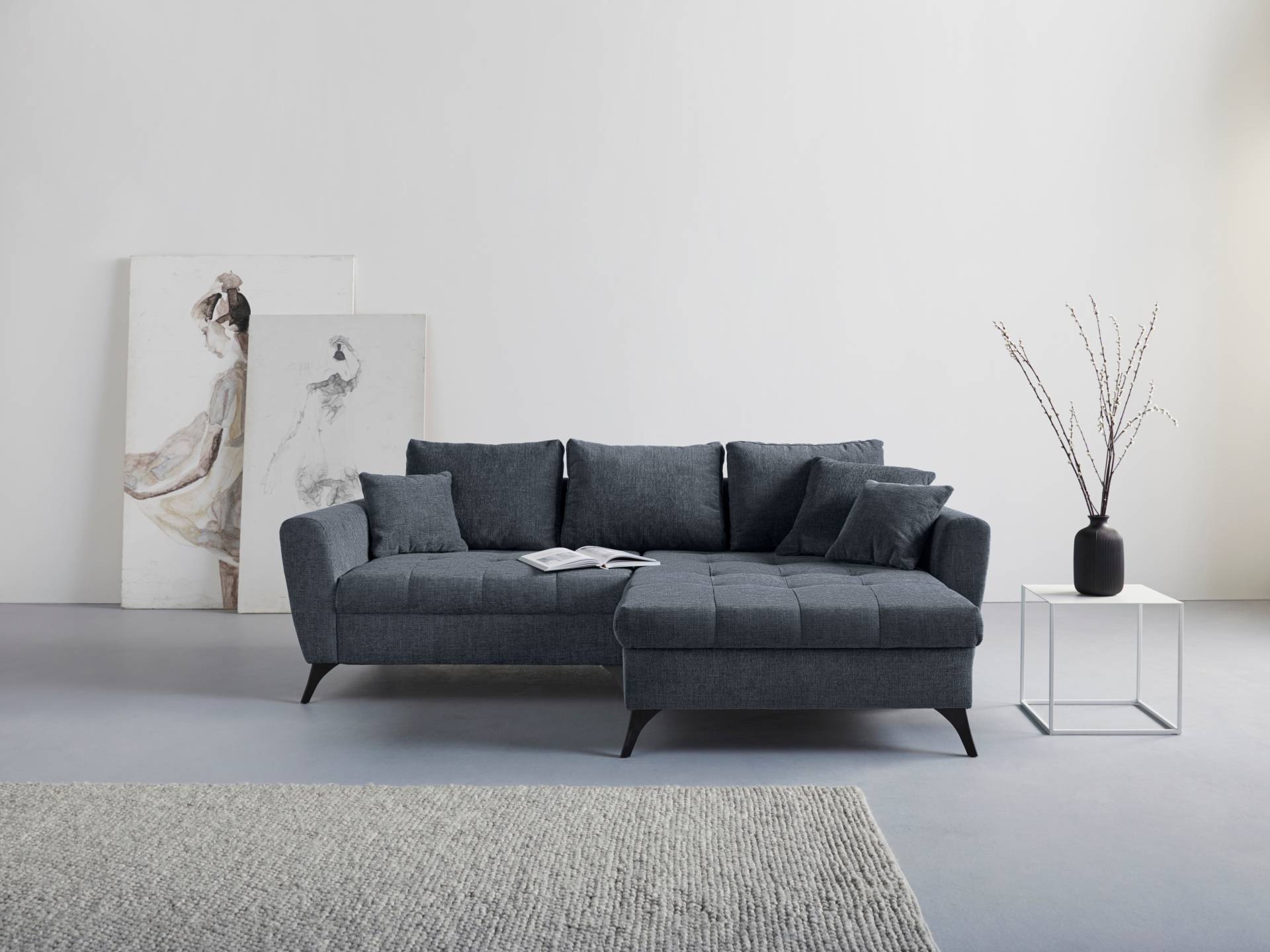 INOSIGN Ecksofa "Lörby L-Form", auch mit Aqua clean-Bezug, feine Steppung im Sitzbereich, lose Kissen von Inosign