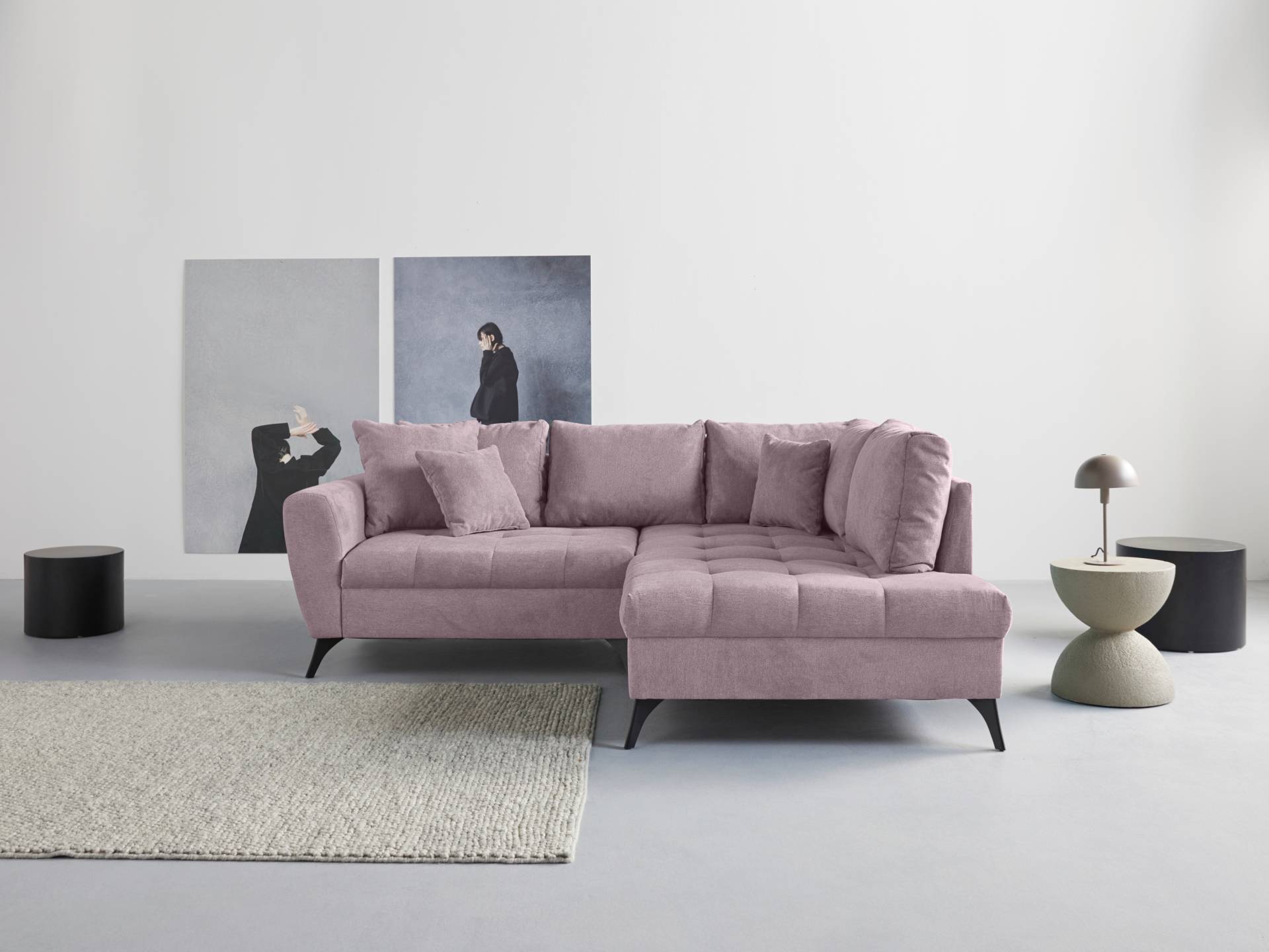 INOSIGN Ecksofa "Lörby L-Form", auch mit Aqua clean-Bezug, feine Steppung im Sitzbereich, lose Kissen von Inosign