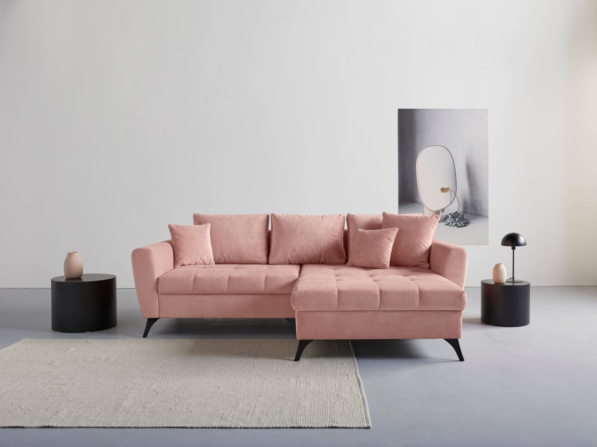 INOSIGN Ecksofa "Lörby L-Form", auch mit Aqua clean-Bezug, feine Steppung im Sitzbereich, lose Kissen von Inosign