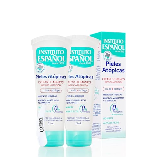 Instituto Español handcreme feuchtigkeitsspendende für atopische haut, regenerierende Intensivpflege für raue Haut, tägliche handcreme zur vermeidung von austrocknung, creme für trockene haut 2x75ml von Instituto Español