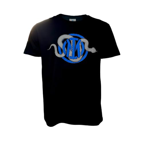 Inter Unisex Snake Logo Schwarz t-Shirt Herren, blau, L von Inter