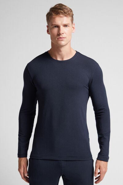 Langarm-shirt Aus Kaschmir-modal Blau von Intimissimi