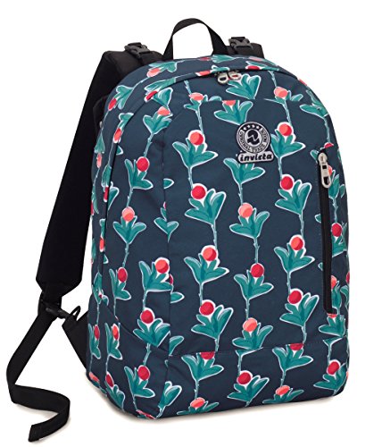 INVICTA RUCKSACK BLUE BERRY, Geräumige Schultasche für Teenager, Mädchen & Jungen, 2 wechselbare Muster, für Schule, Sport&Freizeit, Doubleface; rot/mehrfarbig von Invicta