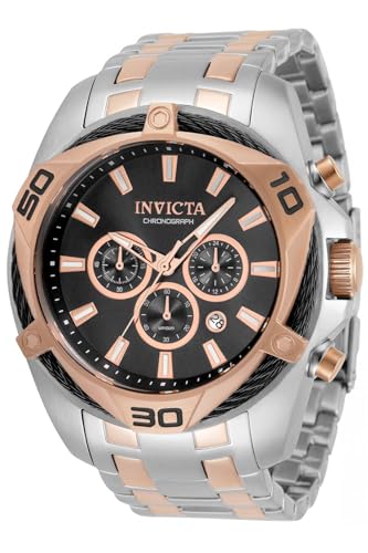 Invicta Bolt 34129 Herrenuhr, Quarz, 50 mm, Schwarz, Armband von Invicta