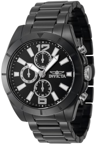 Invicta Ceramics 47333 Quarz Herrenuhr - 44mm, blacks, 44.5, Armband von Invicta