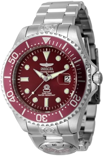 Invicta Grand Diver 45814 Herren Automatikuhr - 47mm, Silber, 47, Armband von Invicta