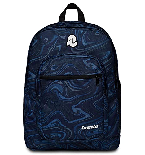 Invicta Schulrucksack JELEK Fantasy, blau – Rucksack mit zwei Fächern – PC-Tasche, Trinkflaschentasche, Organizer im Inneren – Schulrucksack für Jungen, Freizeitrucksack – Eco Material, blau, 32 x 43 von Invicta