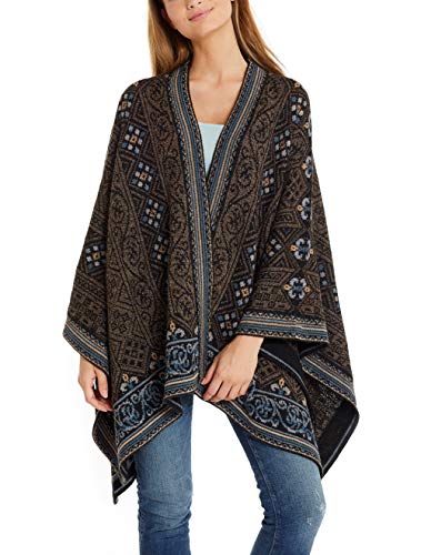 Invisible World Damen Alpaka Poncho – Ruana Cape aus 100% Alpaka Wolle für Herbst und Winter – Sarah von Invisible World