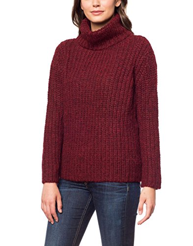 Invisible World Damen Baby Alpaka Rollkragen Pullover: 100% gebürstetes Alpaka Scharlachrot - L von Invisible World