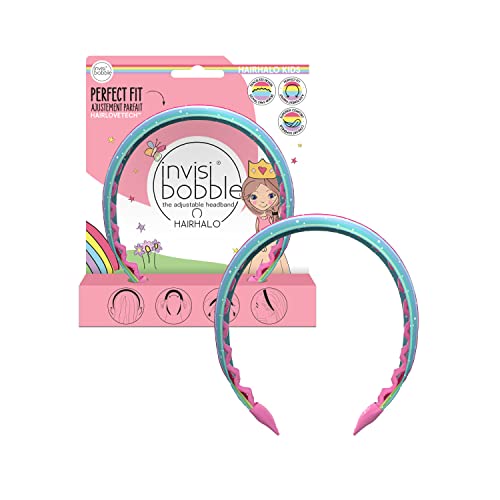 invisibobble Kids Hairhalo Haarreif Bunt I 1x verstellbarer Regenbogen Haarreifen Mädchen, weich, haarschonend und bequem I das Original designed im Herzen Münchens von Invisibobble