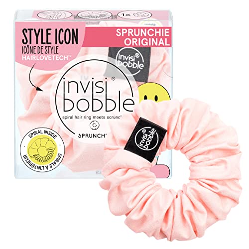 invisibobble Haargummi Retro Dreamin' Scrunchie Pastell I 1x Stoff Haargummi Rosa für Mädchen & Damen I Scrunchies Rosa I designed im Herzen Münchens von Invisibobble