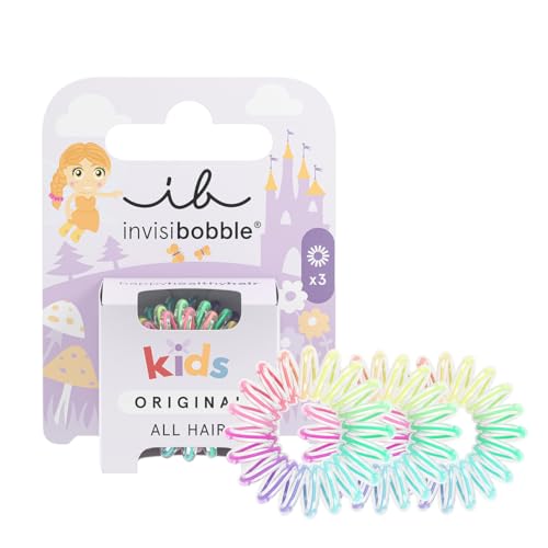 invisibobble Kids Magic Rainbow, Kinder Haargummi Spiral Zopfgummi, Ohne Ziepen, Wasserabweisend, Perfekt für Kinder, Bunte Regenbogenfarben, 3 Stück von Invisibobble