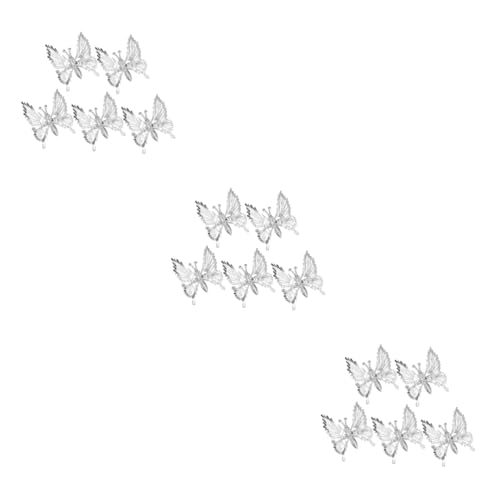 Ipetboom 15 Stk Tierhaarspangen Schmetterlings-Haarspangen Haarklammer Haarnadel Rechnung Clips Haarspangen für Mädchen Fee Kopfbedeckung Zubehör Entenschnabel-Clip Fräulein Haarschmuck von Ipetboom