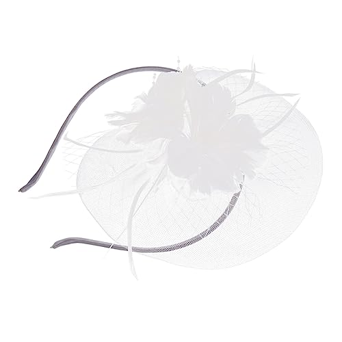 Ipetboom Damen Stirnbänder 1Pc Feder Haarnadel Stirnband Fascinator Hut Für Frauen Frau Kopfbedeckung Braut Fascinator Schleier Hochzeitshaarspangen Für Bräute von Ipetboom