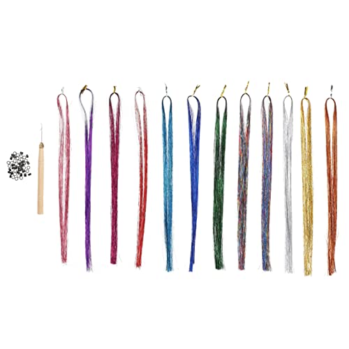 Ipetboom 1Satz Glänzende Haar Lametta Stränge Haar Lametten für Farben Häkelnadel Clips zum Flechten für Partys Ipetboom 1Satz Glänzende Haar Lametta Stränge Haar Lametten für Farben Häkelnadel Clips zum Flechten für Partys von Ipetboom