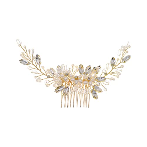 Ipetboom Braut Haarspange 1Stk Perlenkamm dekorative Haargummis Hochzeitsschmuck für Brautjungfern haarschmuck Tiara Haarkamm für Frauen braut kopfschmuck Hanfu Kopfbedeckung Haare hoch von Ipetboom