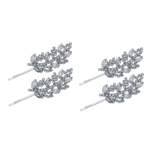 Ipetboom 2 Paar Haarspange mit Strass Haarspangen aus Metall Kristall-Haarschmuck Haarnadel Haarklammer Strass Hochzeit Haarspange Haarschmuck für Frauen Mädchen Braut von Ipetboom