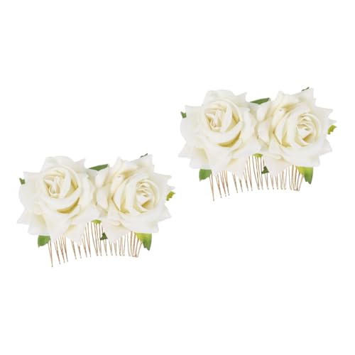 Ipetboom 2 Stk Rosenhaar Haarschmuck für die Braut Blumenhaarspangen für Frauen Haarnadel Haarklammer Braut Haarspange Braut Haarschmuck Hochzeit Kopfbedeckung Haarpfropfen schmücken Damen von Ipetboom