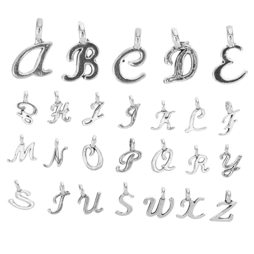 Ipetboom 26 Stück Brief Anhänger Gold plattiert Alphabet Anhänger für die Schmuckherstellung Schmuckanhänger Dekoration Armband Charme Halskettenzauber Zinklegierung Silver Ipetboom 26 Stück Brief Anhänger Gold plattiert Alphabet Anhänger für die Schmuckherstellung Schmuckanhänger Dekoration Armband Charme Halskettenzauber Zinklegierung Silver von Ipetboom