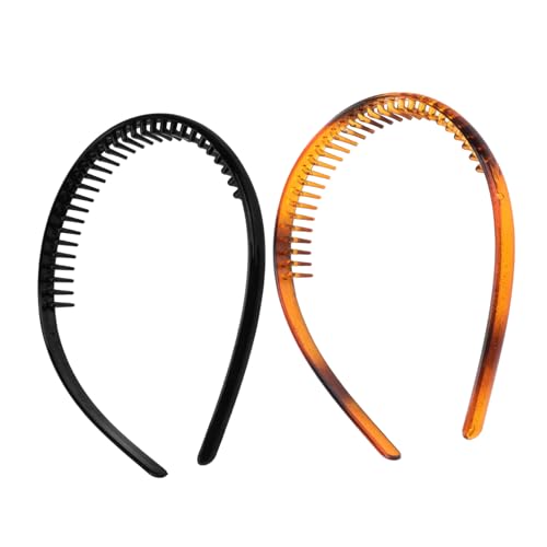 Ipetboom Haarmanschette 2St Mode-Stirnband Haarband mit gewellten Zähnen elegant hair-band Stirnbänder für Männer Haargummi Frauenhaare gezahnter Haarreif Mädchen Kopfbedeckung Kamm Damen von Ipetboom