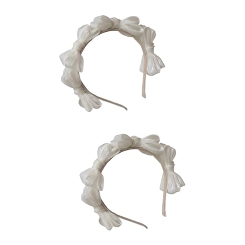 Ipetboom Haarbandanas 2st Schleife Stirnband Haarschmuck Südkorea Damen Weiß Plastik Jahrgang Groß von Ipetboom