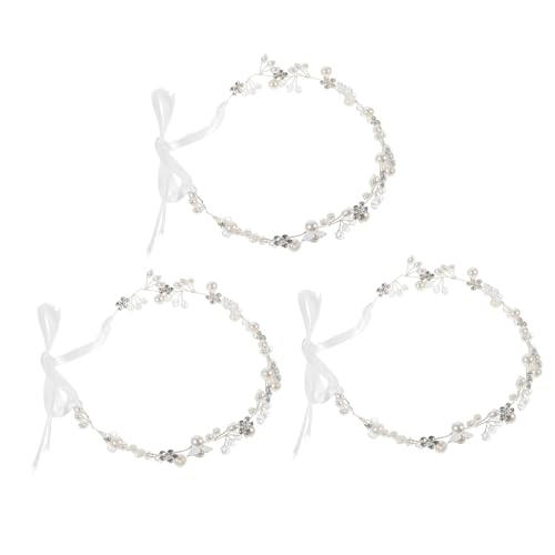 Ipetboom Haarband 3st Hochzeitskopfschmuck Strass-kopfschmuck Stirnbänder Für Mädchen Hochzeit Braut Stirnband Haarschmuck Für Die Tiara Strasssteine Zinklegierung Damen Einstellen von Ipetboom