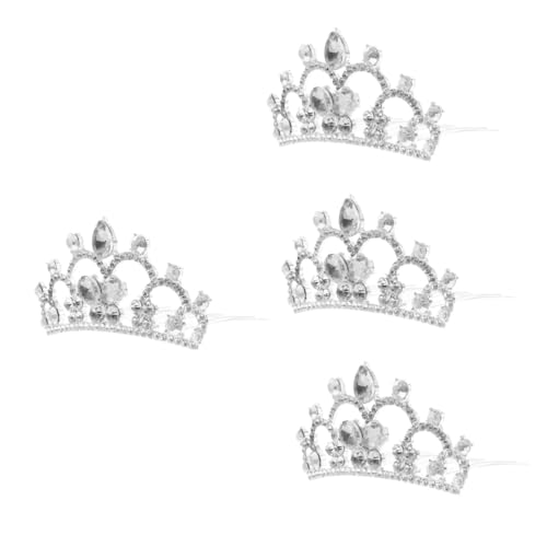 Ipetboom 4 Stück Haarkamm Mit Kristallkrone Haarschmuck Für Babys Prinzessin Krone Haarkamm Hochzeitskopfschmuck Für Die Braut Strass-kronen Kind Kleine Krone Barock- Weiß Legierung Strass von Ipetboom