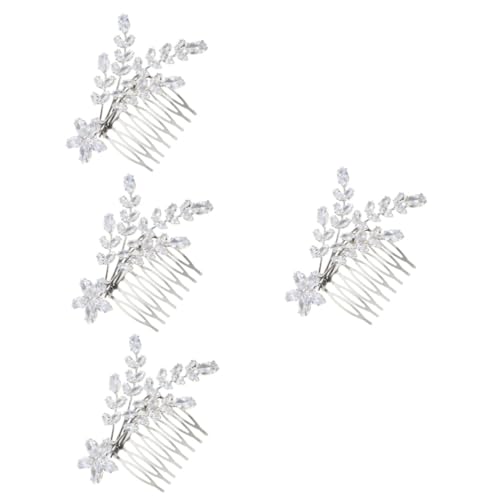 Ipetboom 4 Stück Kamm Accessoires Für Damen Haarkämme Für Die Hochzeit Haarkamm Für Die Braut Kopfbedeckungen Für Damen Tiara Hochzeitskleid Schmücken Brautjungfer Aluminium Legierung von Ipetboom