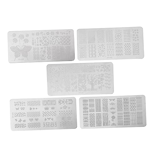Ipetboom Nagellack-stempel-set – 5-teilige Metall-stempelvorlagen Verschiedene Designs Einfache Nagel Ipetboom Nagellack-stempel-set – 5-teilige Metall-stempelvorlagen Verschiedene Designs Einfache Nagel von Ipetboom