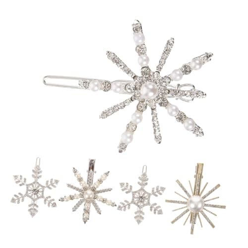 Ipetboom 5st Haarnadel Schneeflocken-clips Weihnachtsspangen Für Mädchen Strass-bobby Schneeflocke Bobby Faux Diamant Bobby Pins Schneeflocke Haar Pins Eisen Geschenk Braut Haarschmuck von Ipetboom