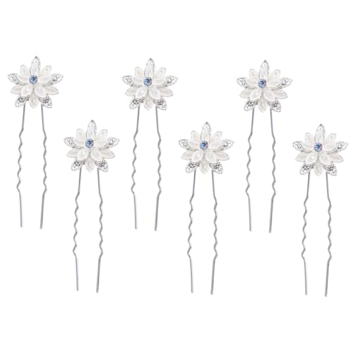 Ipetboom Braut Haarspange 6st Blumen-haarspange in U-form Haarspangen Für Damen Haarspangen Aus Kristall Perlenblumen-haarnadel Haarklemme Strass-haarnadel U-clip Braut Abs Die Blumen von Ipetboom